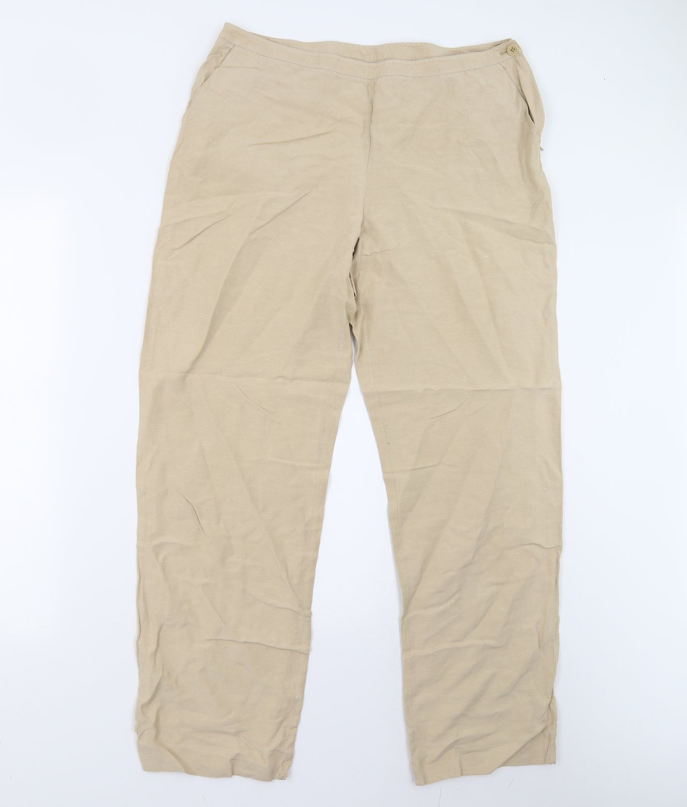 Jaeger Womens Beige   Trousers  Size 14 L29 in
