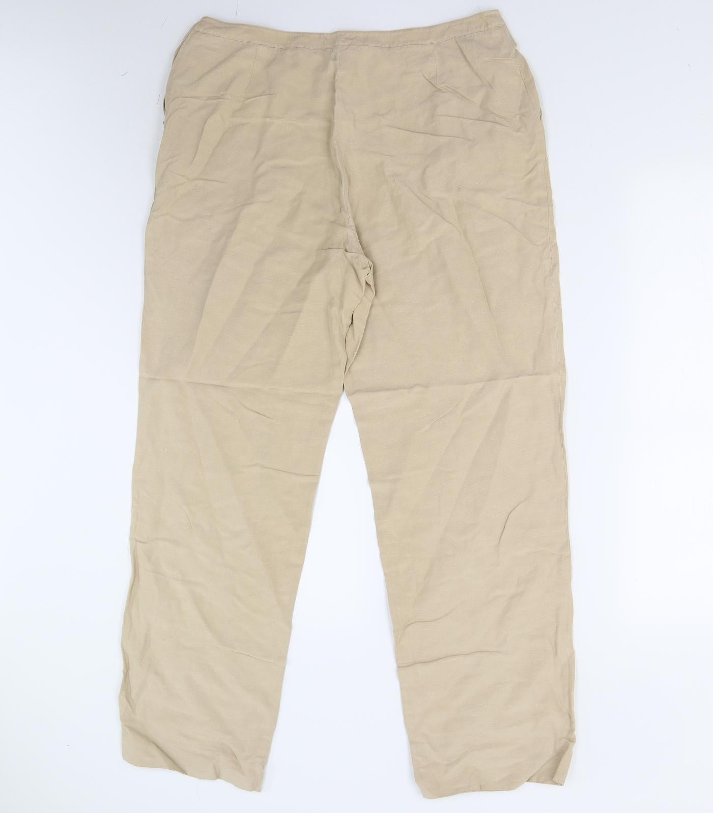 Jaeger Womens Beige   Trousers  Size 14 L29 in