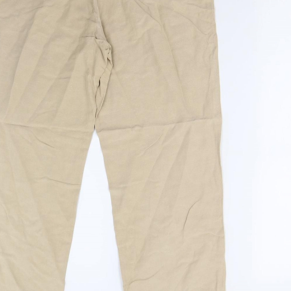 Jaeger Womens Beige   Trousers  Size 14 L29 in