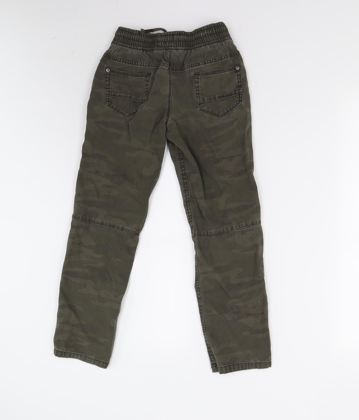 George Boys Green Camouflage   Trousers Size 9-10 Years