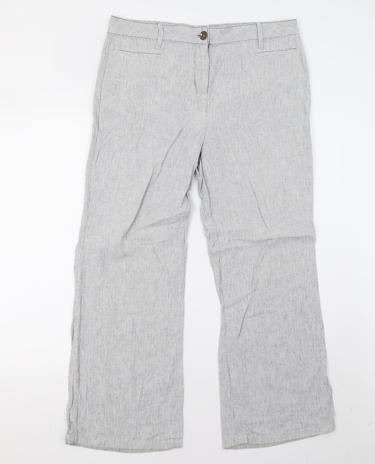 Per Una Womens Grey   Trousers  Size 14 L27 in