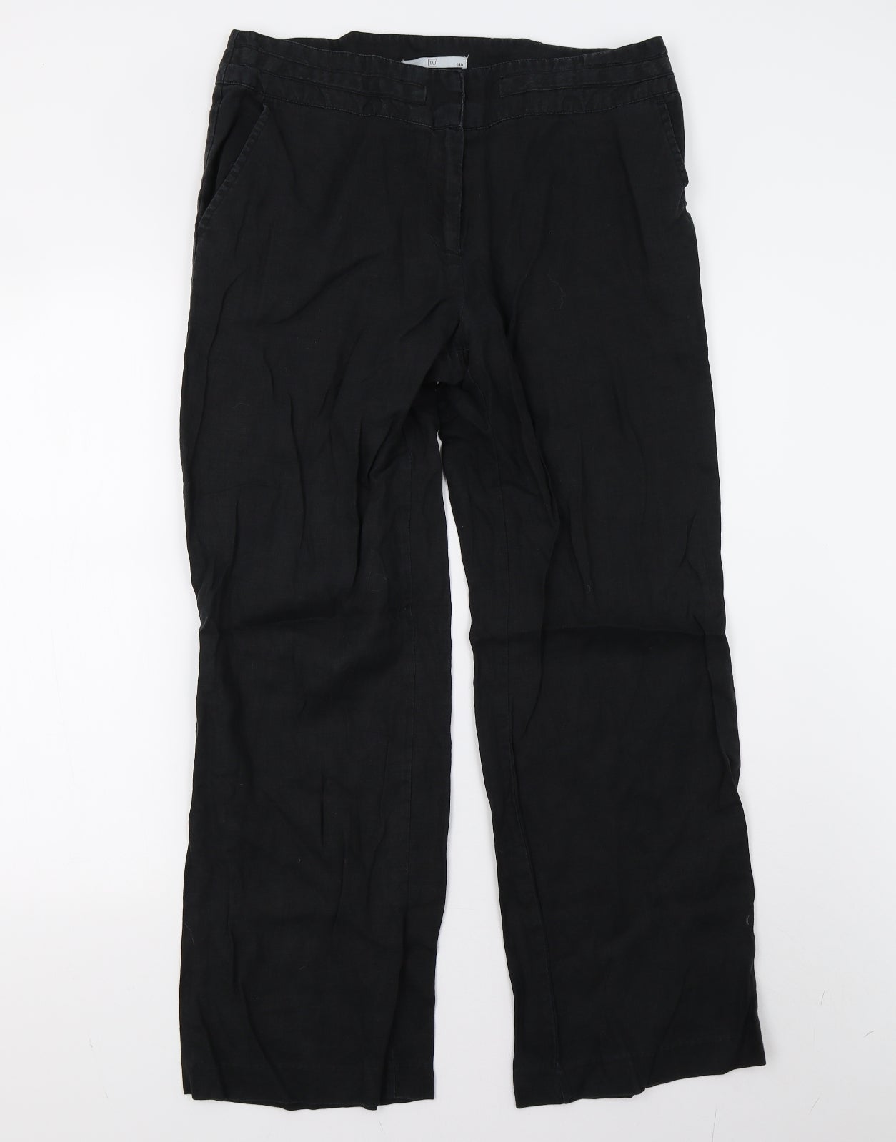 TU Womens Black   Trousers  Size 14 L29 in