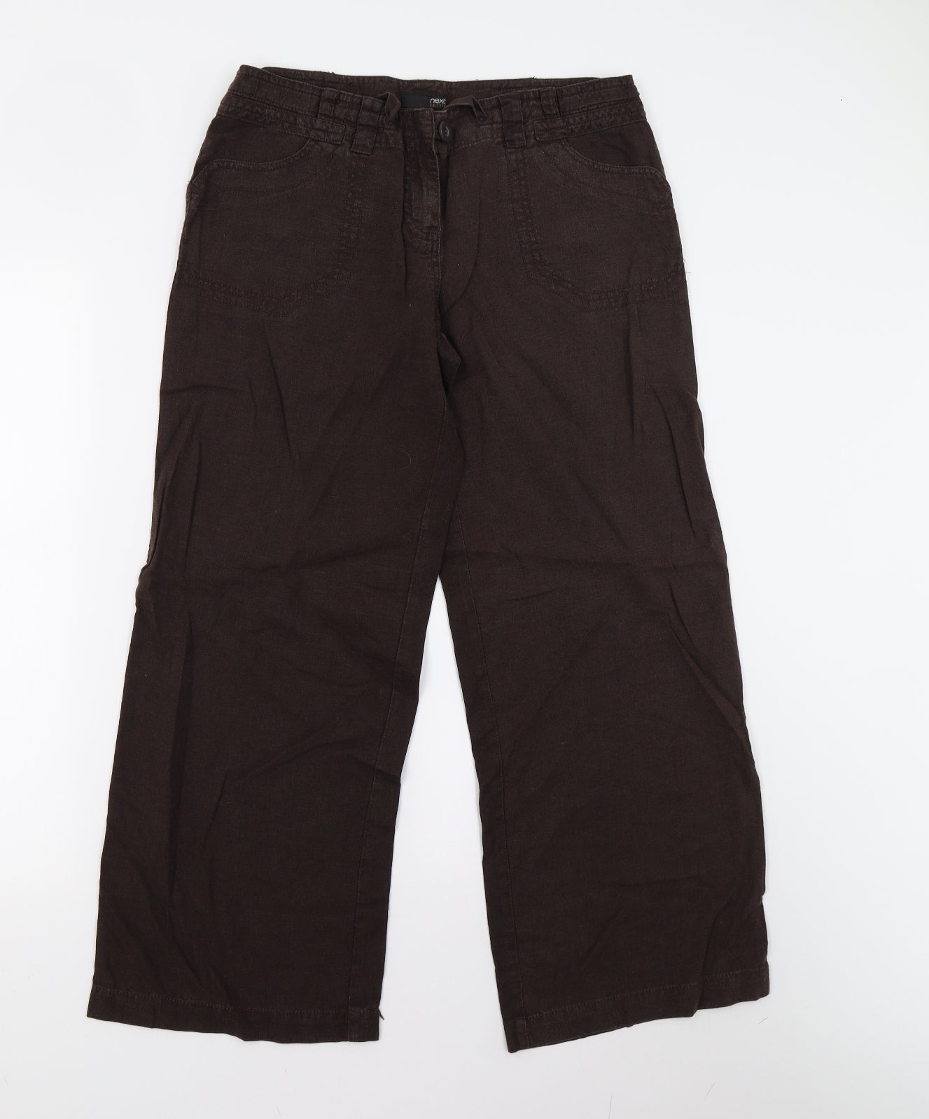Next Petite Womens Brown   Trousers  Size 12 L27 in