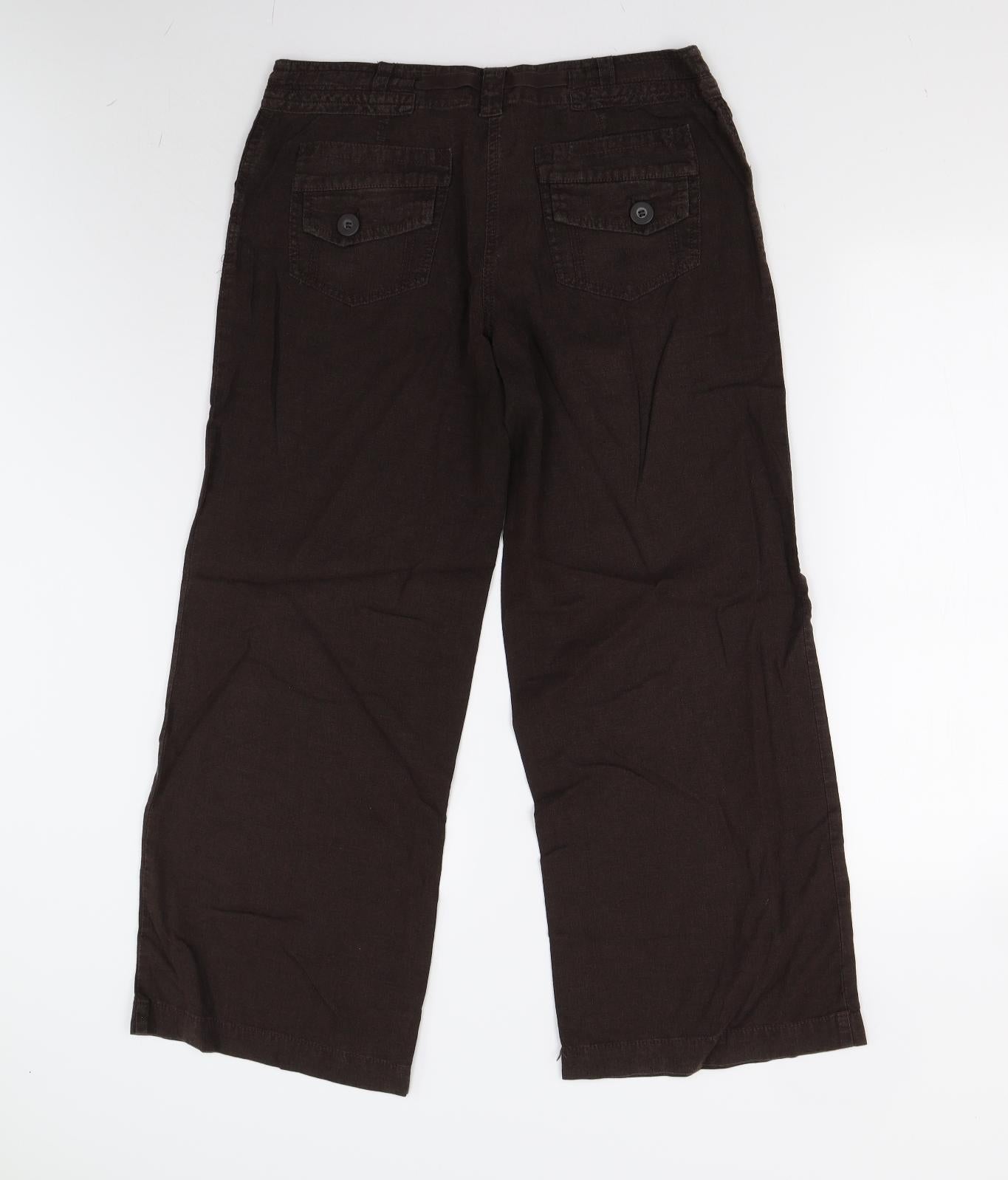Next Petite Womens Brown   Trousers  Size 12 L27 in