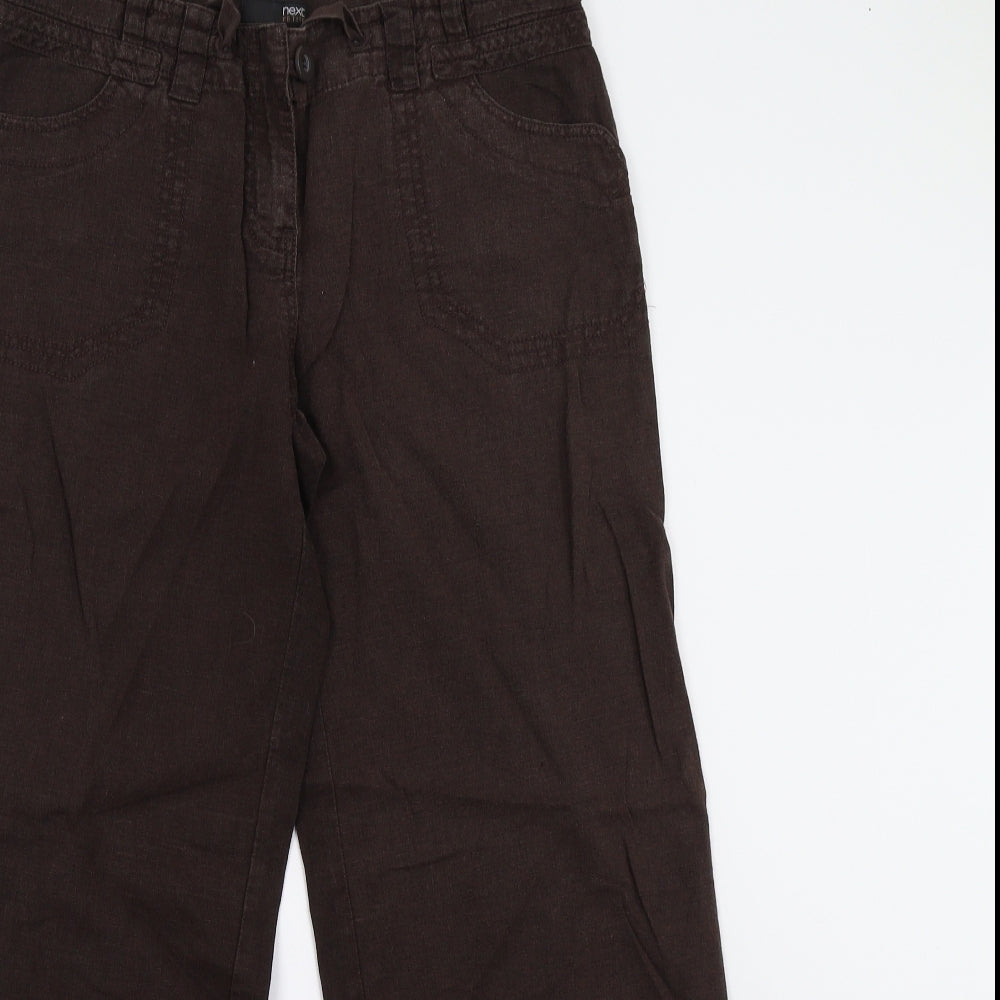 Next Petite Womens Brown   Trousers  Size 12 L27 in