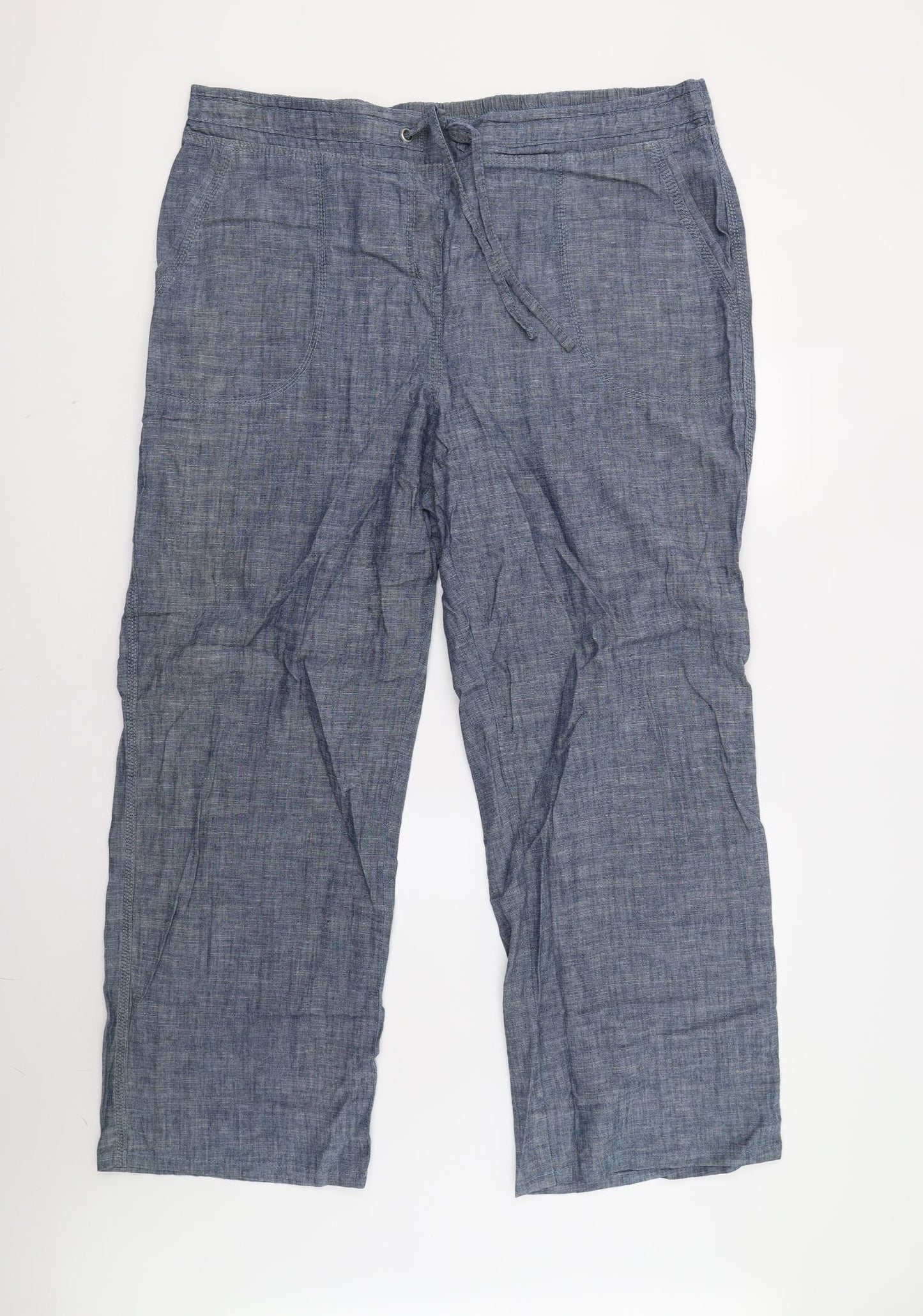 M&S Womens Blue   Trousers  Size 20 L31 in - Long