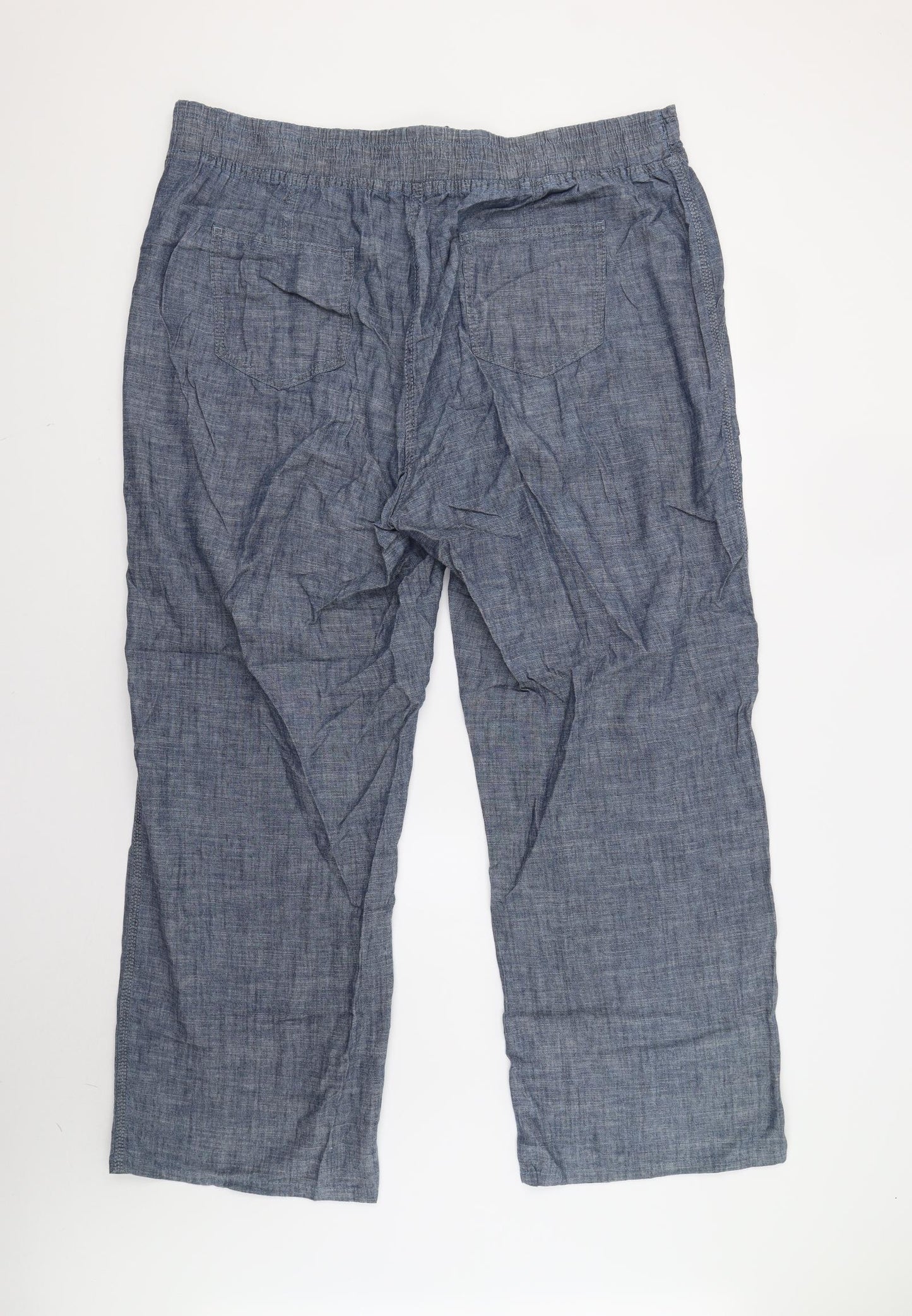 M&S Womens Blue   Trousers  Size 20 L31 in - Long