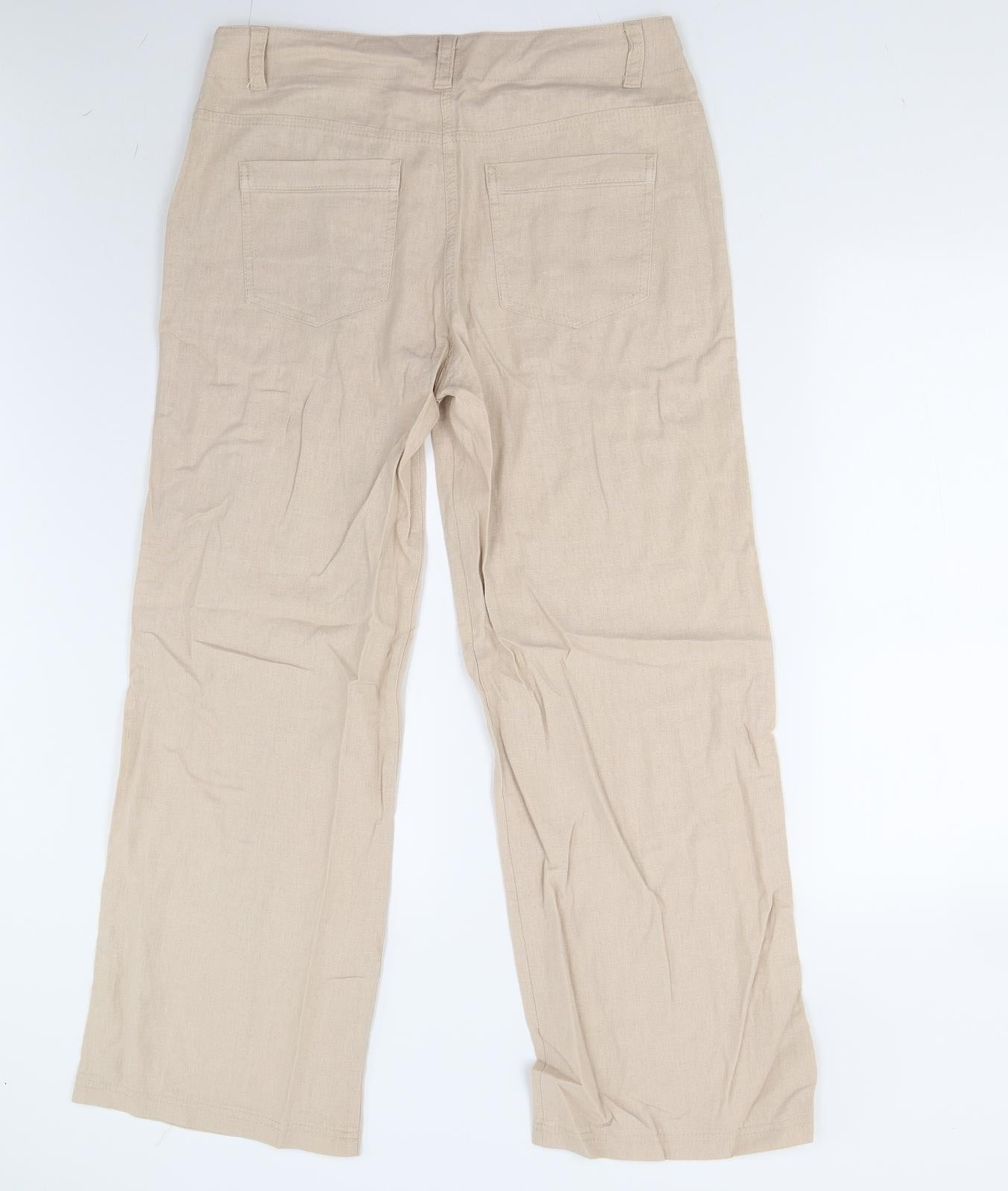 M&S Womens Beige   Trousers  Size 14 L29 in
