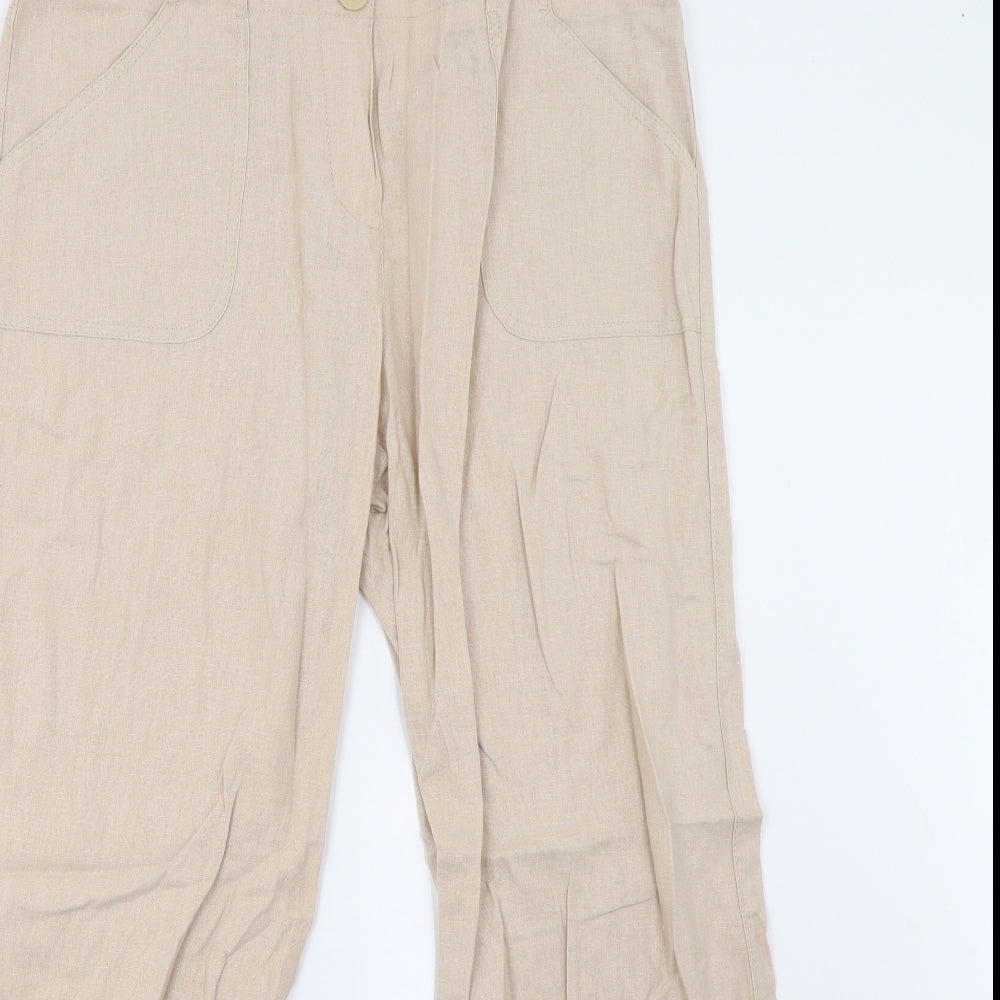 M&S Womens Beige   Trousers  Size 14 L29 in