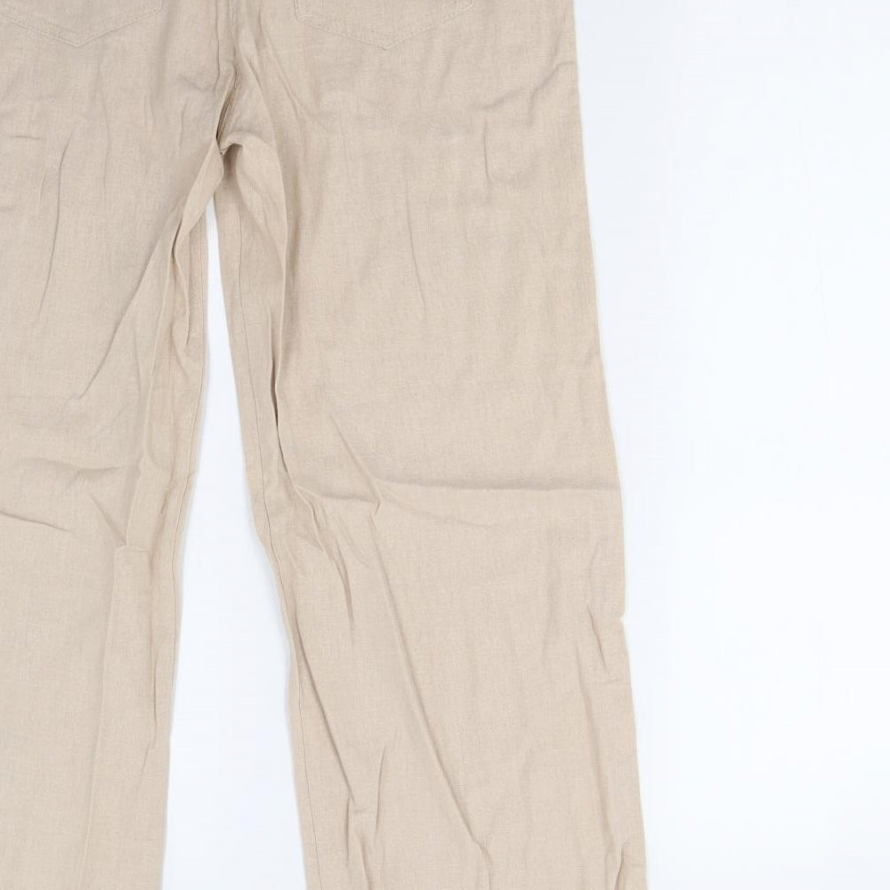 M&S Womens Beige   Trousers  Size 14 L29 in