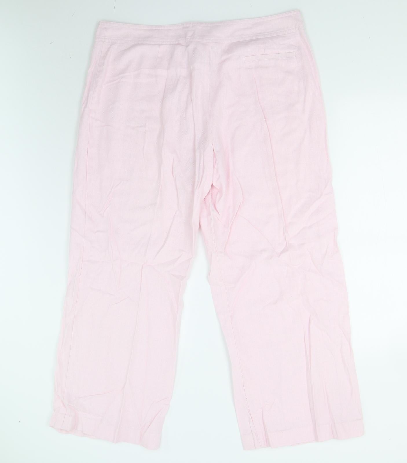 M&S Womens Pink   Trousers  Size 18 L27 in