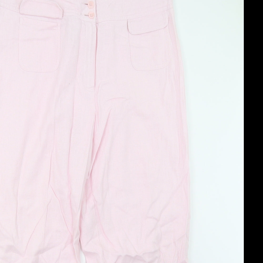 M&S Womens Pink   Trousers  Size 18 L27 in