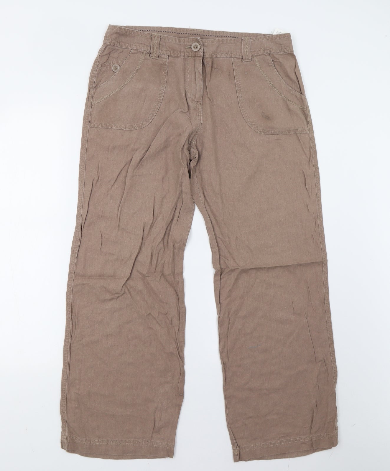 M&S Womens Brown   Trousers  Size 12 L28 in