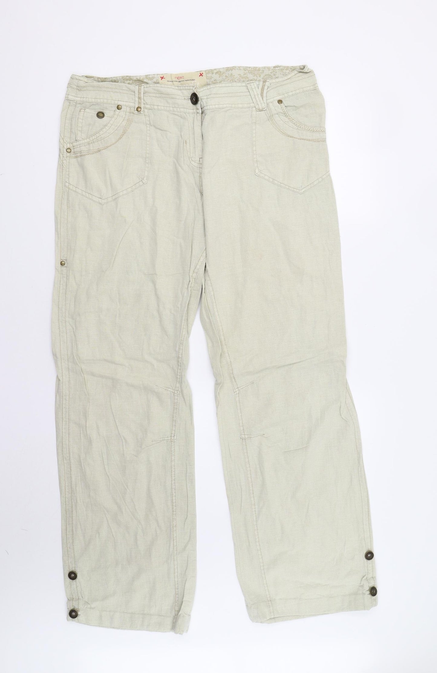 Next Tall Womens Beige   Trousers  Size 16 L33 in - The Boy Fit