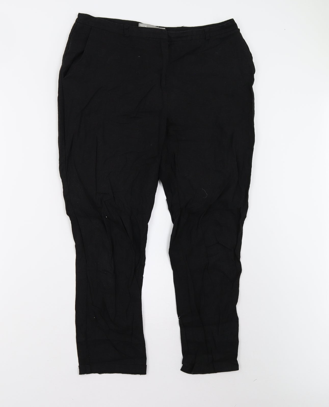 ASOS Womens Black   Cropped Trousers Size 12 L25 in