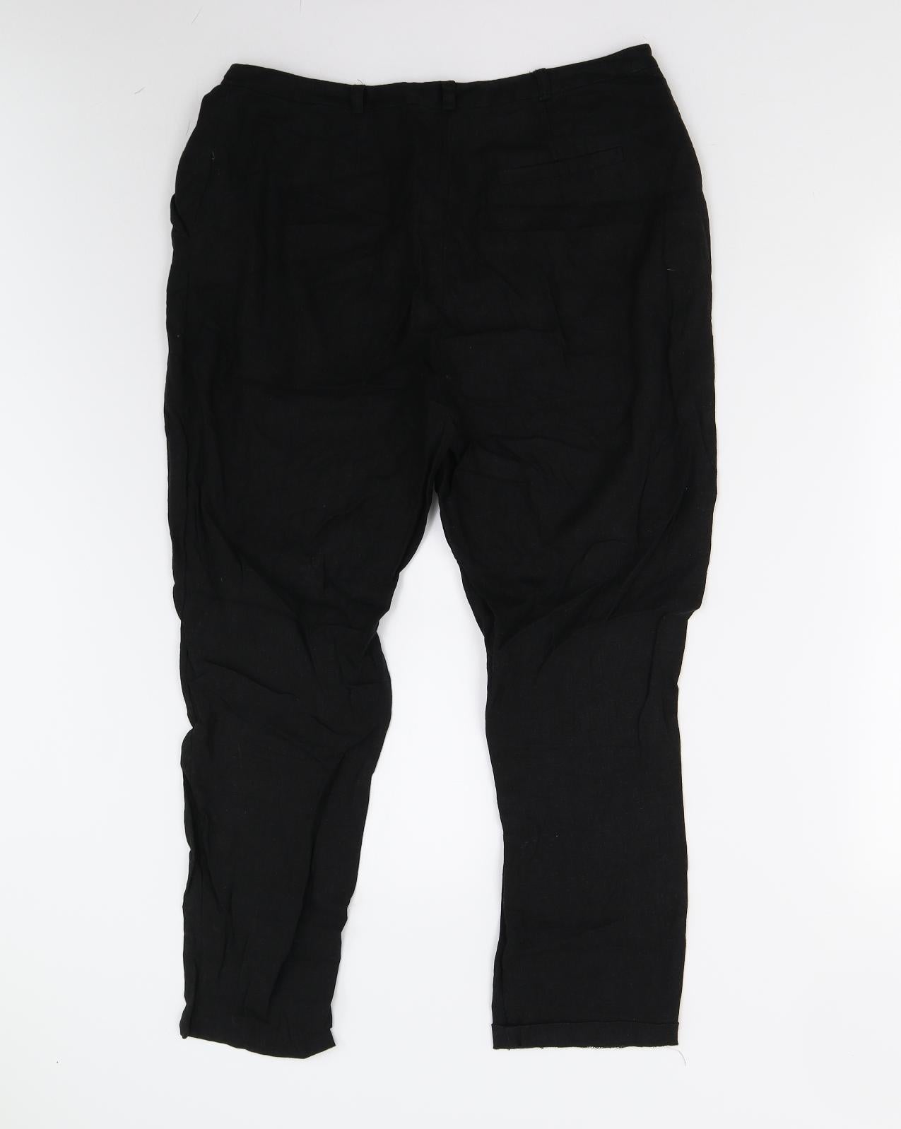 ASOS Womens Black   Cropped Trousers Size 12 L25 in