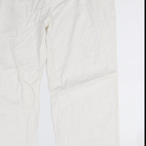 M&S Womens White   Trousers  Size 22 L30 in