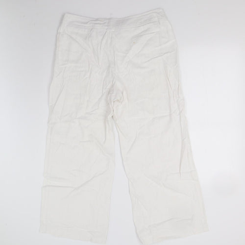 m&s Womens White   Trousers  Size 16 L27 in - Short