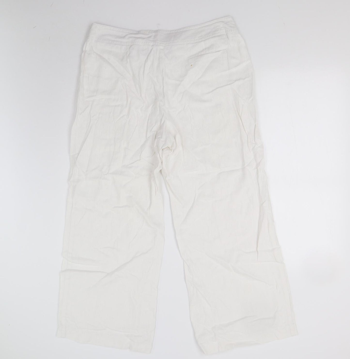 m&s Womens White   Trousers  Size 16 L27 in - Short