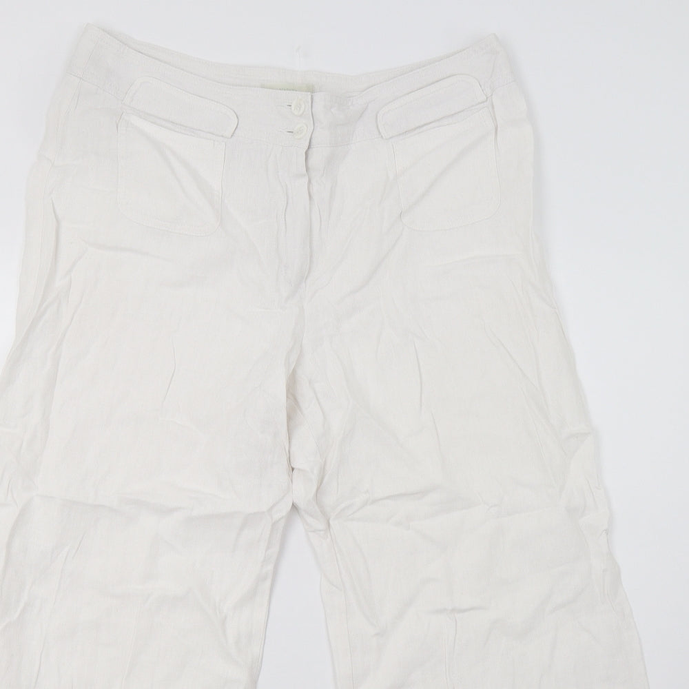 m&s Womens White   Trousers  Size 16 L27 in - Short