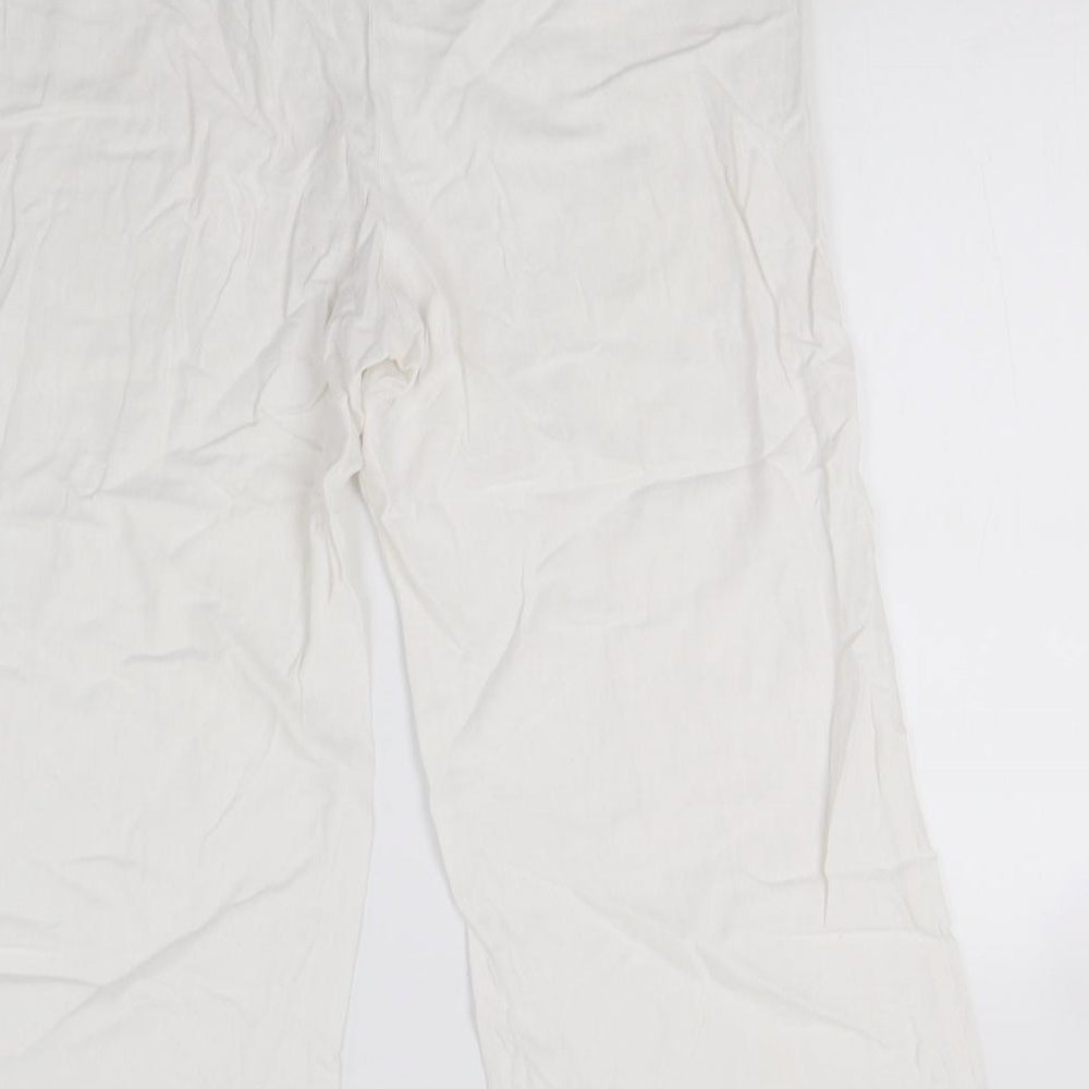 m&s Womens White   Trousers  Size 16 L27 in - Short