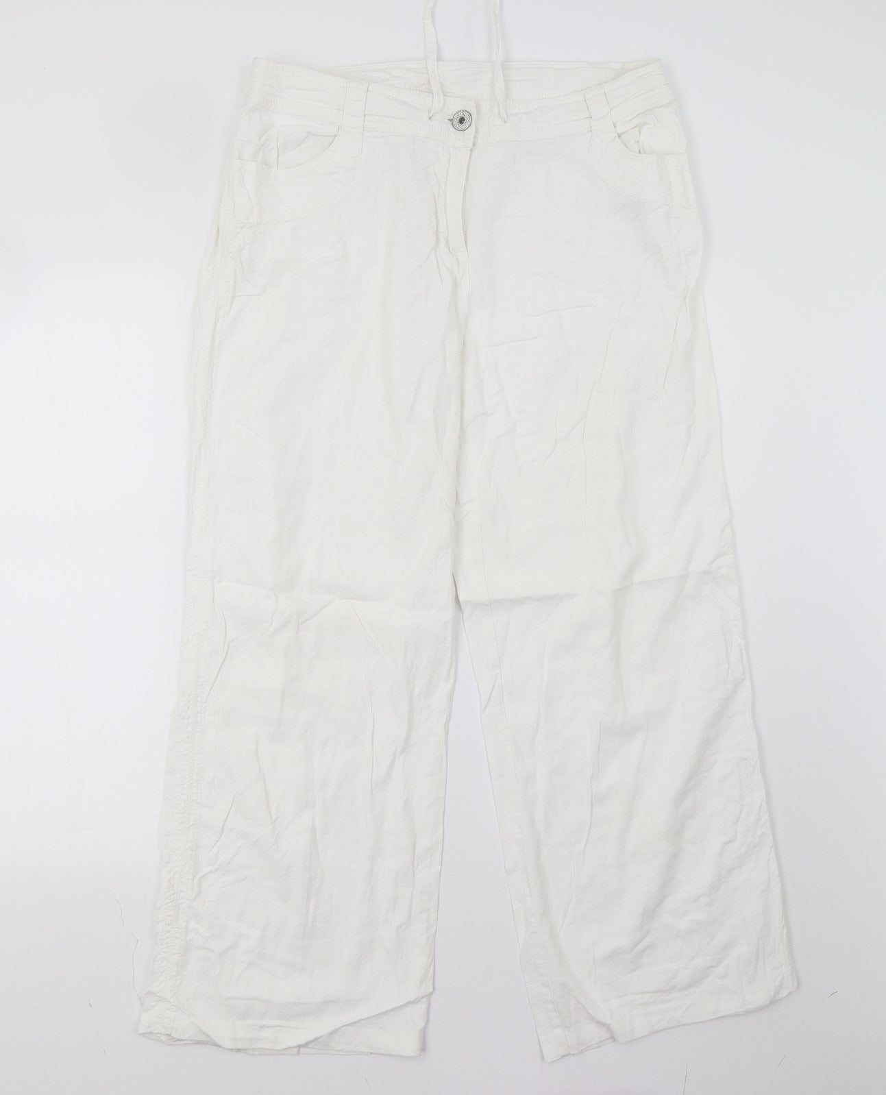 NEXT Womens White   Trousers  Size 14 L29 in - Long