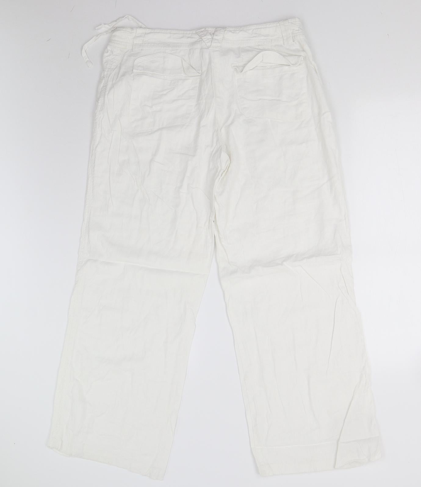 NEXT Womens White   Trousers  Size 14 L29 in - Long