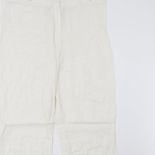 M&S Womens Ivory   Trousers  Size 14 L20 in