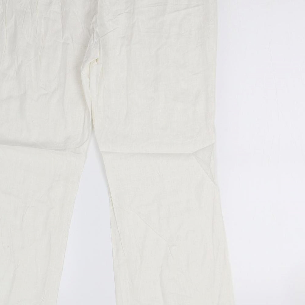 M&S Womens Ivory   Trousers  Size 14 L20 in