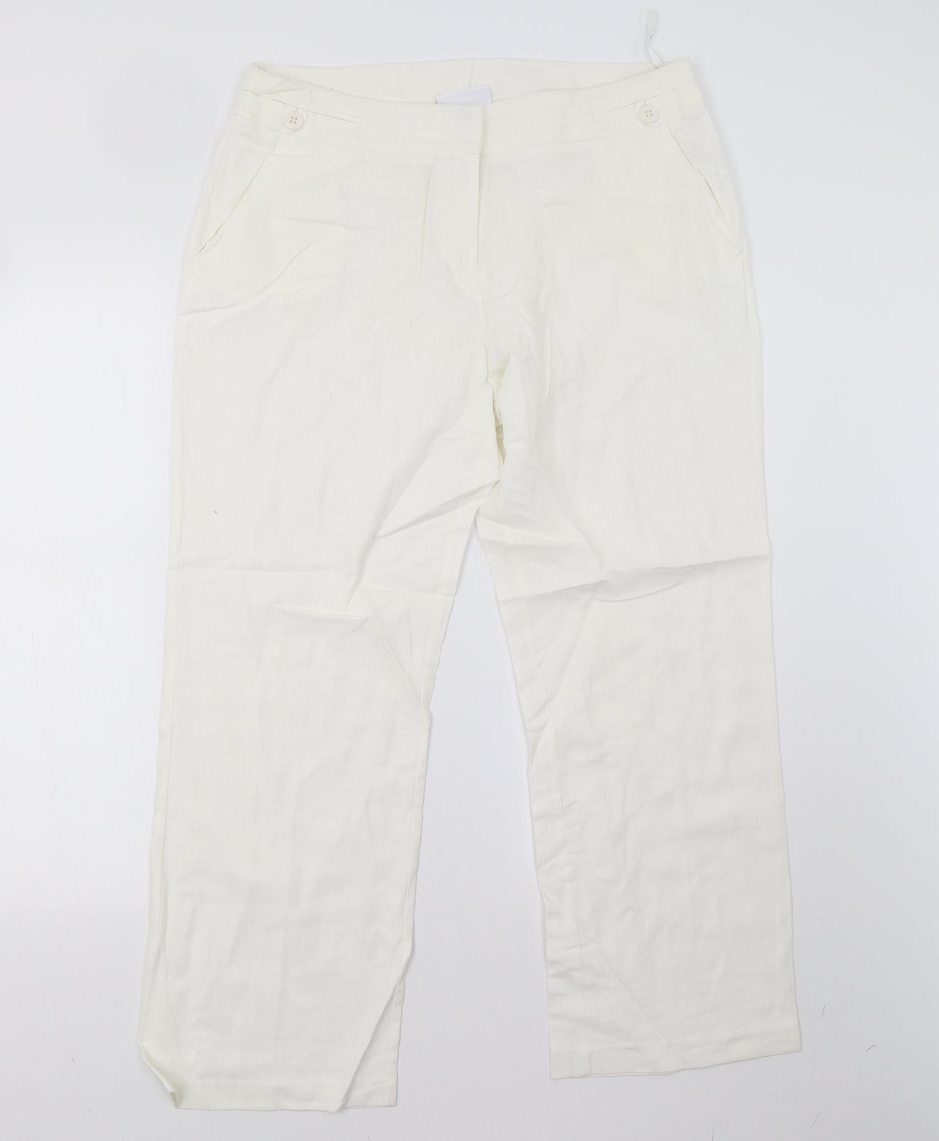 BHS Womens White   Trousers  Size 14 L27 in