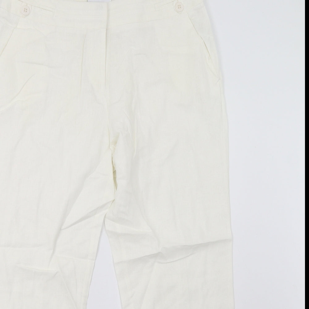 BHS Womens White   Trousers  Size 14 L27 in