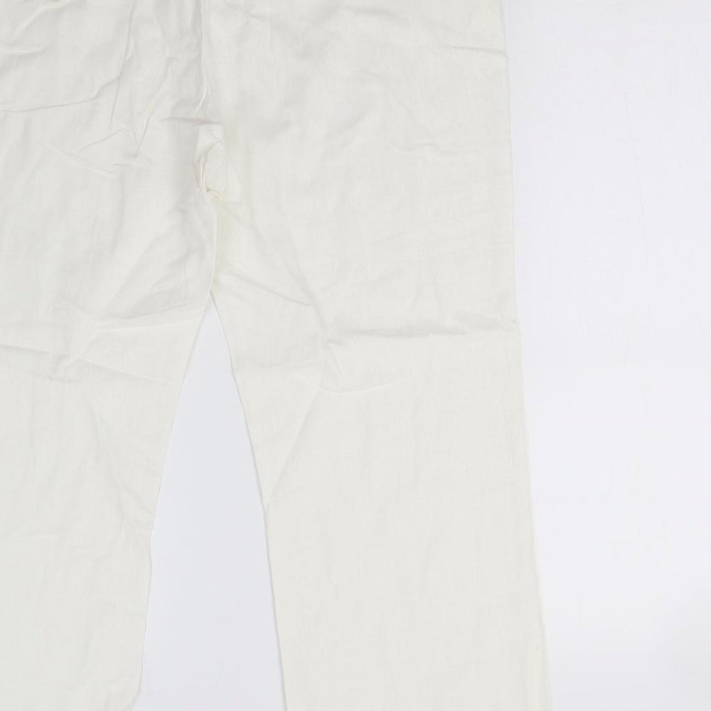 BHS Womens White   Trousers  Size 14 L27 in