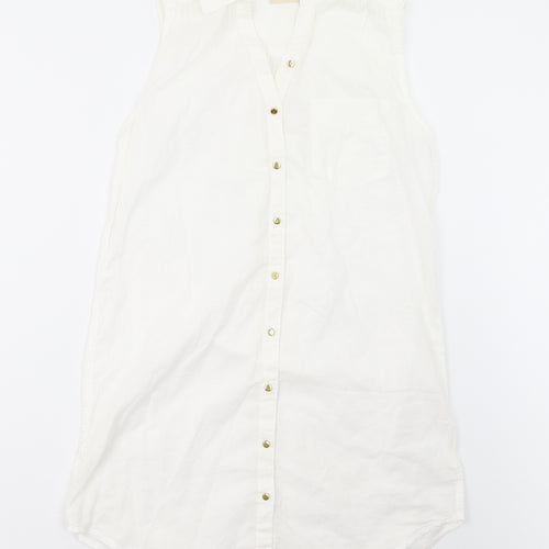 B. Young Womens Ivory   Shirt Dress  Size 8