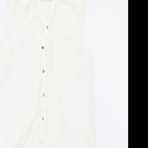 B. Young Womens Ivory   Shirt Dress  Size 8
