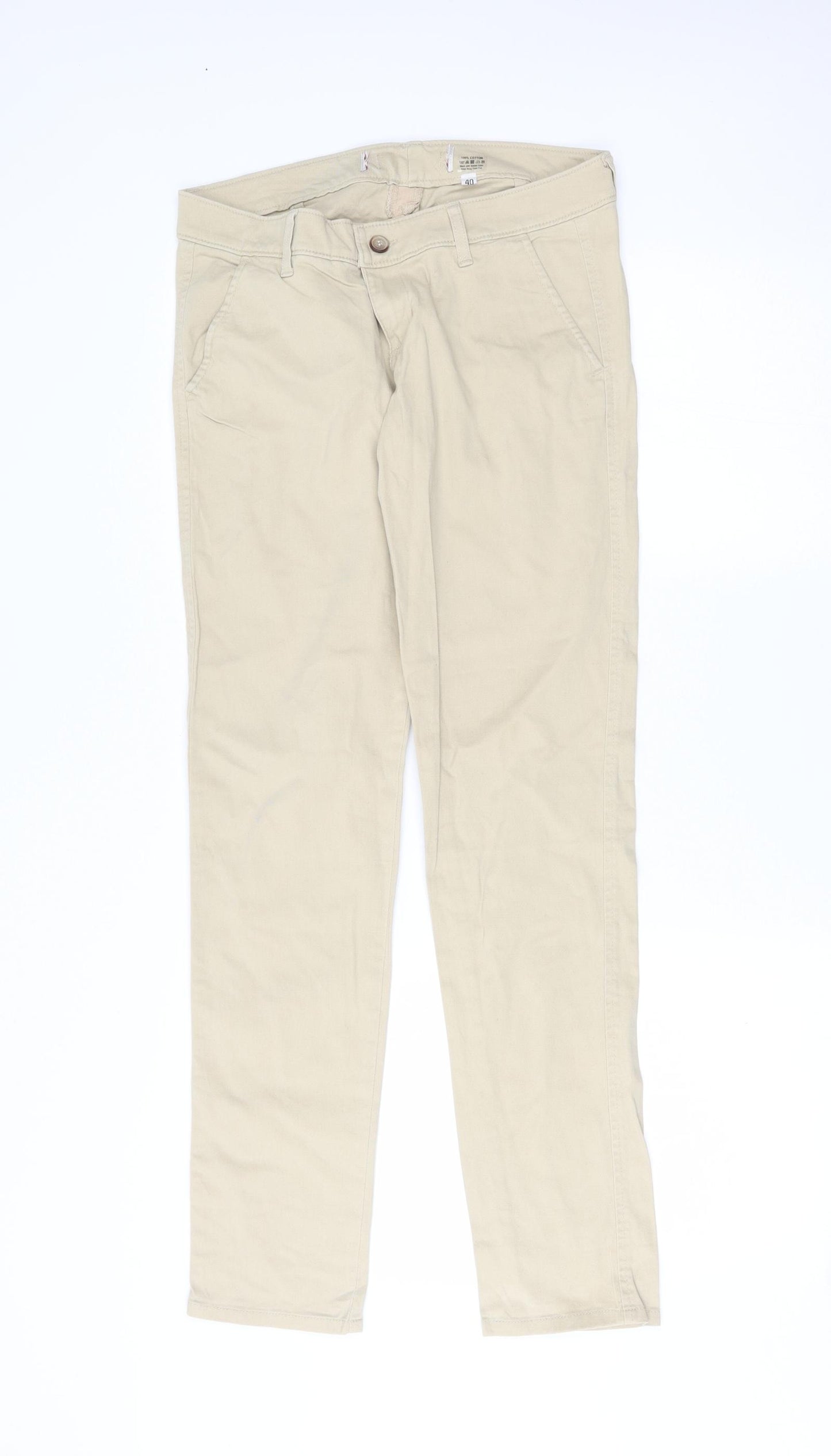 Preworn Womens Beige   Chino Trousers Size 12 L29 in