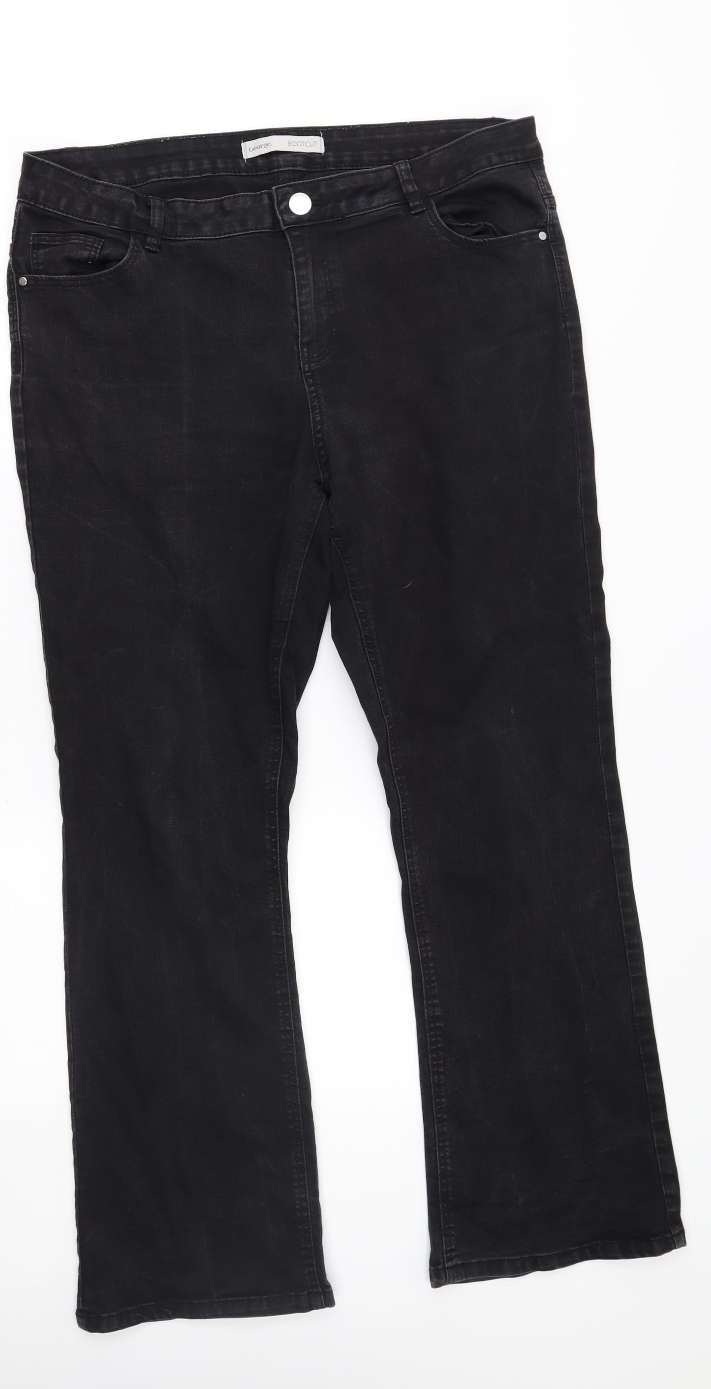 George Womens Black   Bootcut Jeans Size 18 L28 in