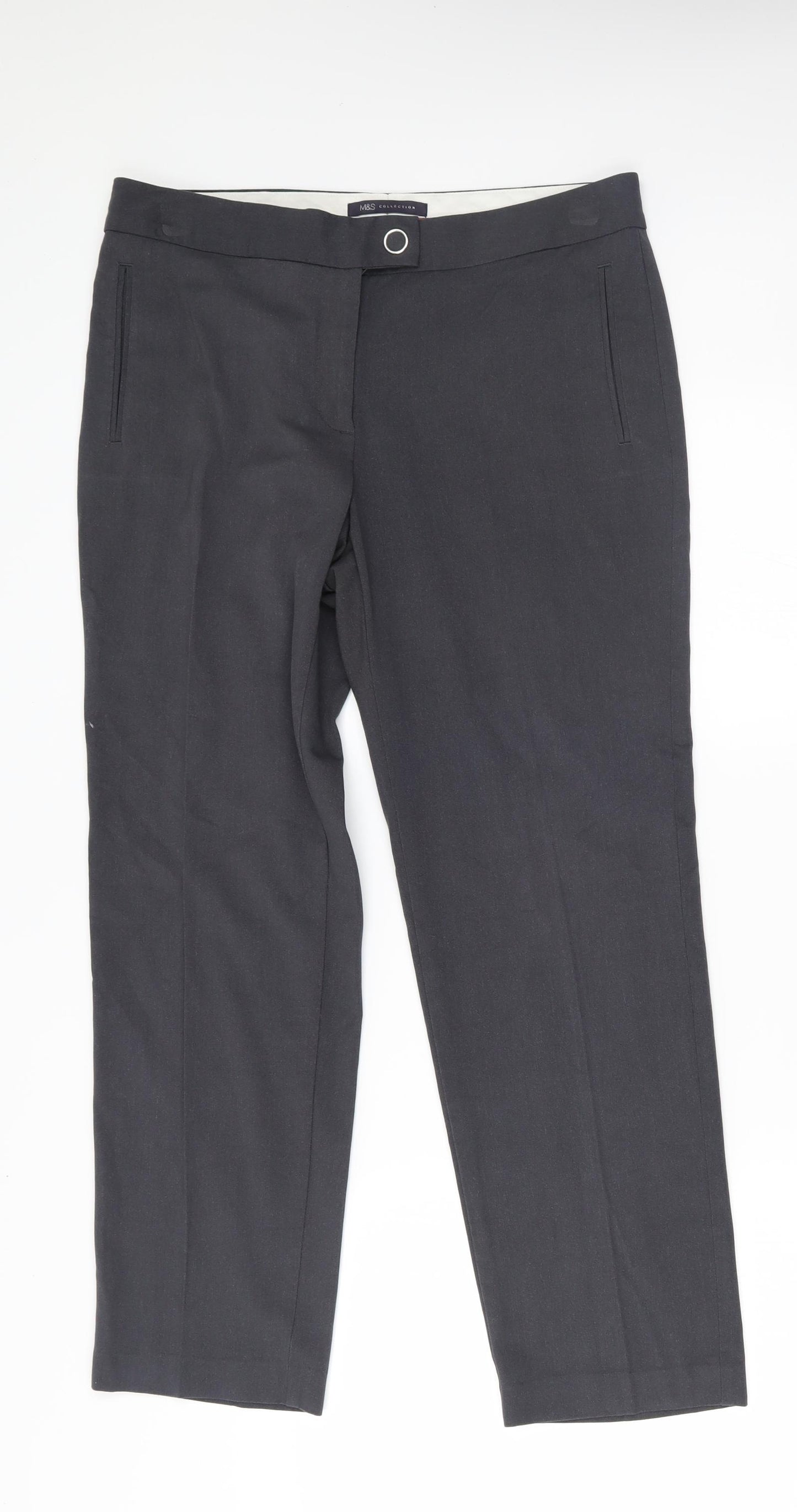 M&S Womens Grey   Trousers  Size 12 L26 in