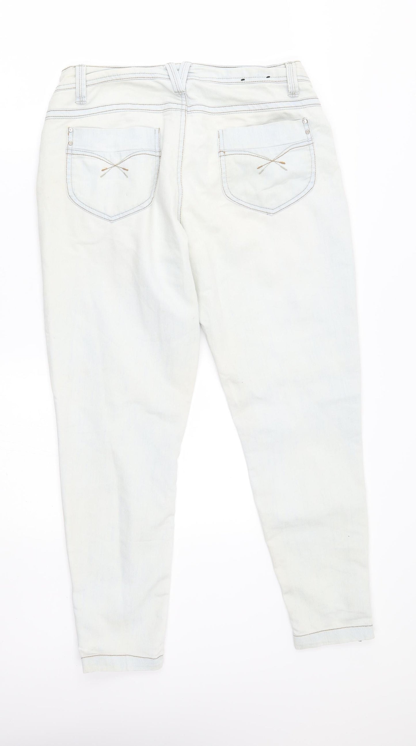 yesyes Womens White   Skinny Jeans Size 12 L26 in