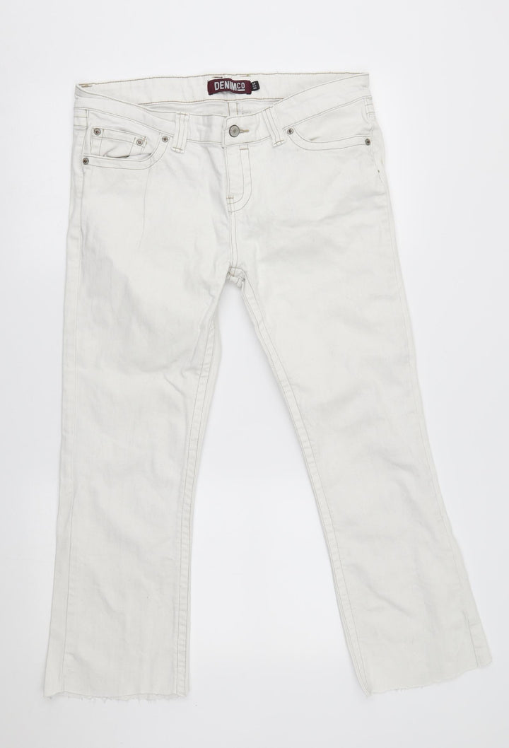 denim co Womens White Straight Jeans Size 12 L25 in