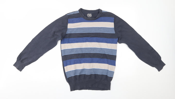 Burton Mens Grey Striped Pullover Jumper Size S