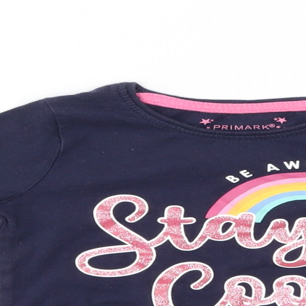 Primark Girls Blue   Basic T-Shirt Size 18-24 Months  - stay awesome