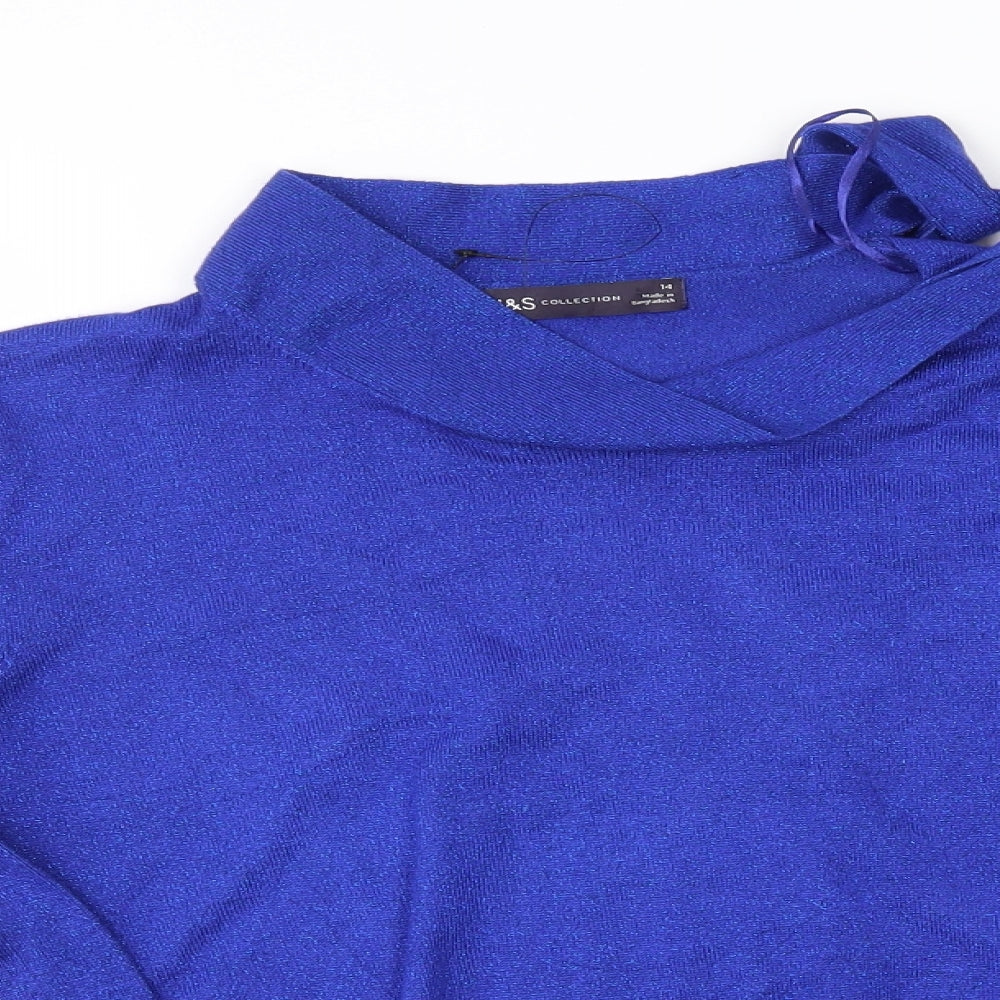 M&S Womens Blue   Pullover Jumper Size 14  - sash