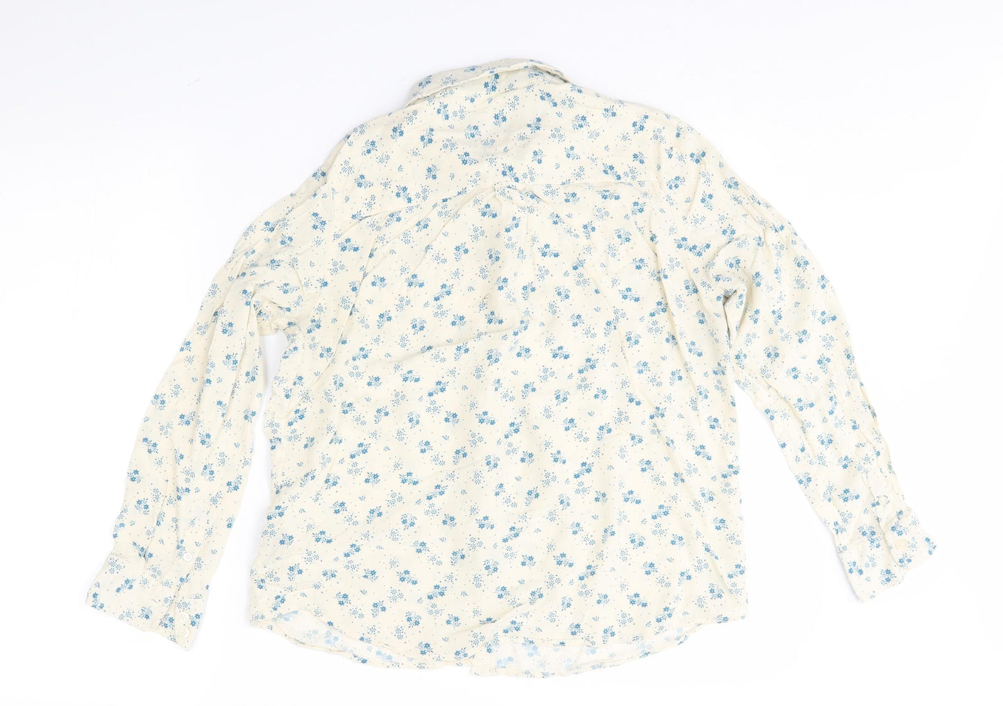 CCC Womens Ivory Floral  Basic Button-Up Size 14  - boyfriend fit