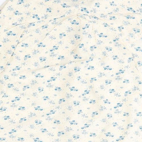 CCC Womens Ivory Floral  Basic Button-Up Size 14  - boyfriend fit