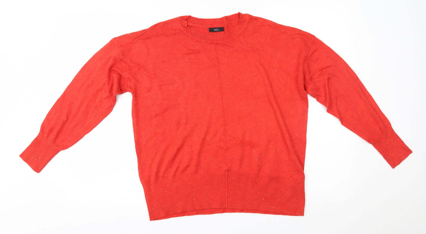 M&Co Womens Orange   Pullover Jumper Size 16