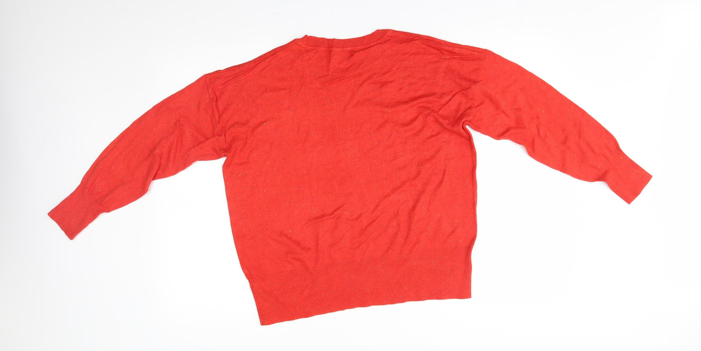 M&Co Womens Orange   Pullover Jumper Size 16