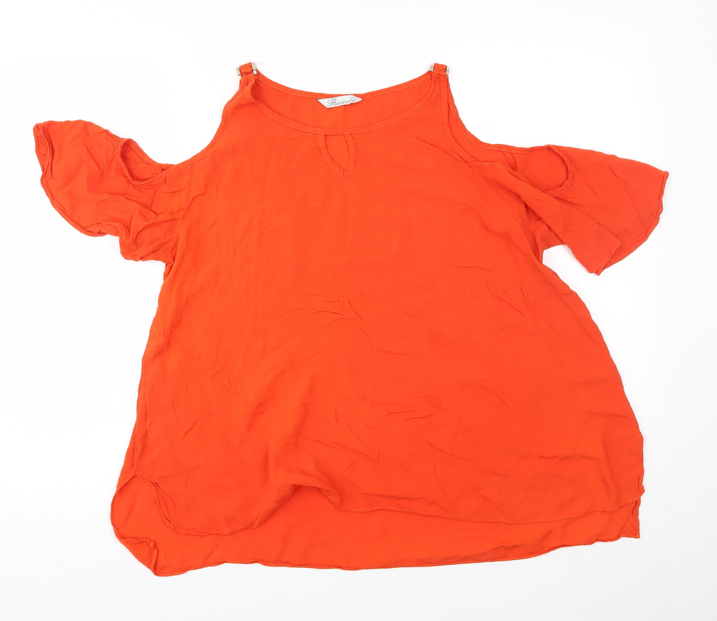 Peacocks Womens Orange   Basic Blouse Size 14  - open shoulders