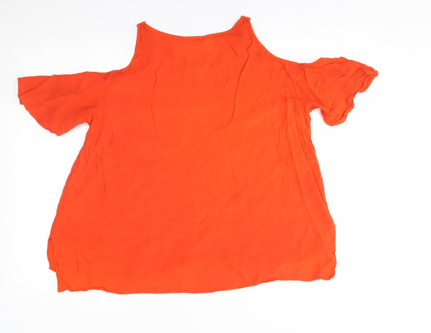 Peacocks Womens Orange   Basic Blouse Size 14  - open shoulders
