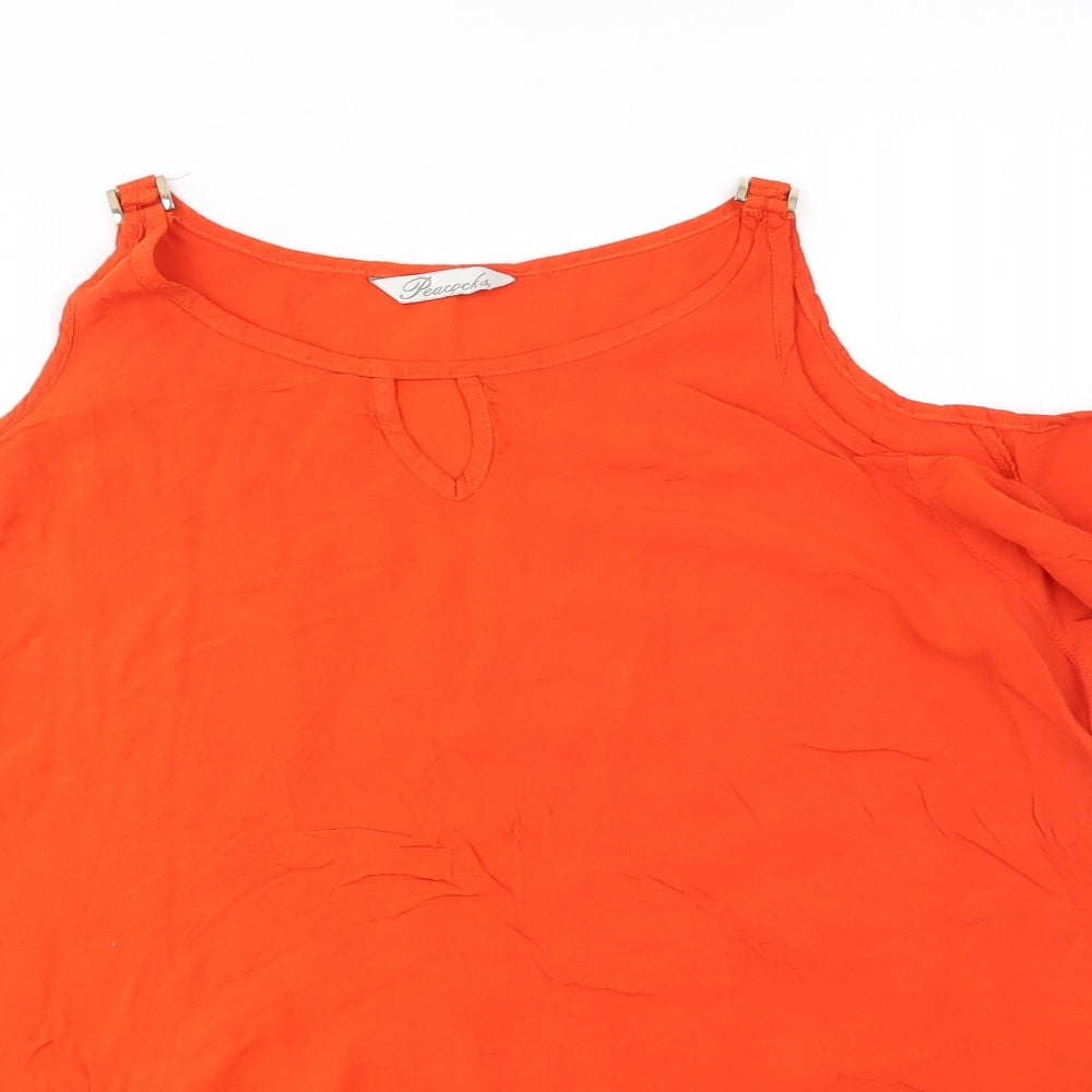 Peacocks Womens Orange   Basic Blouse Size 14  - open shoulders