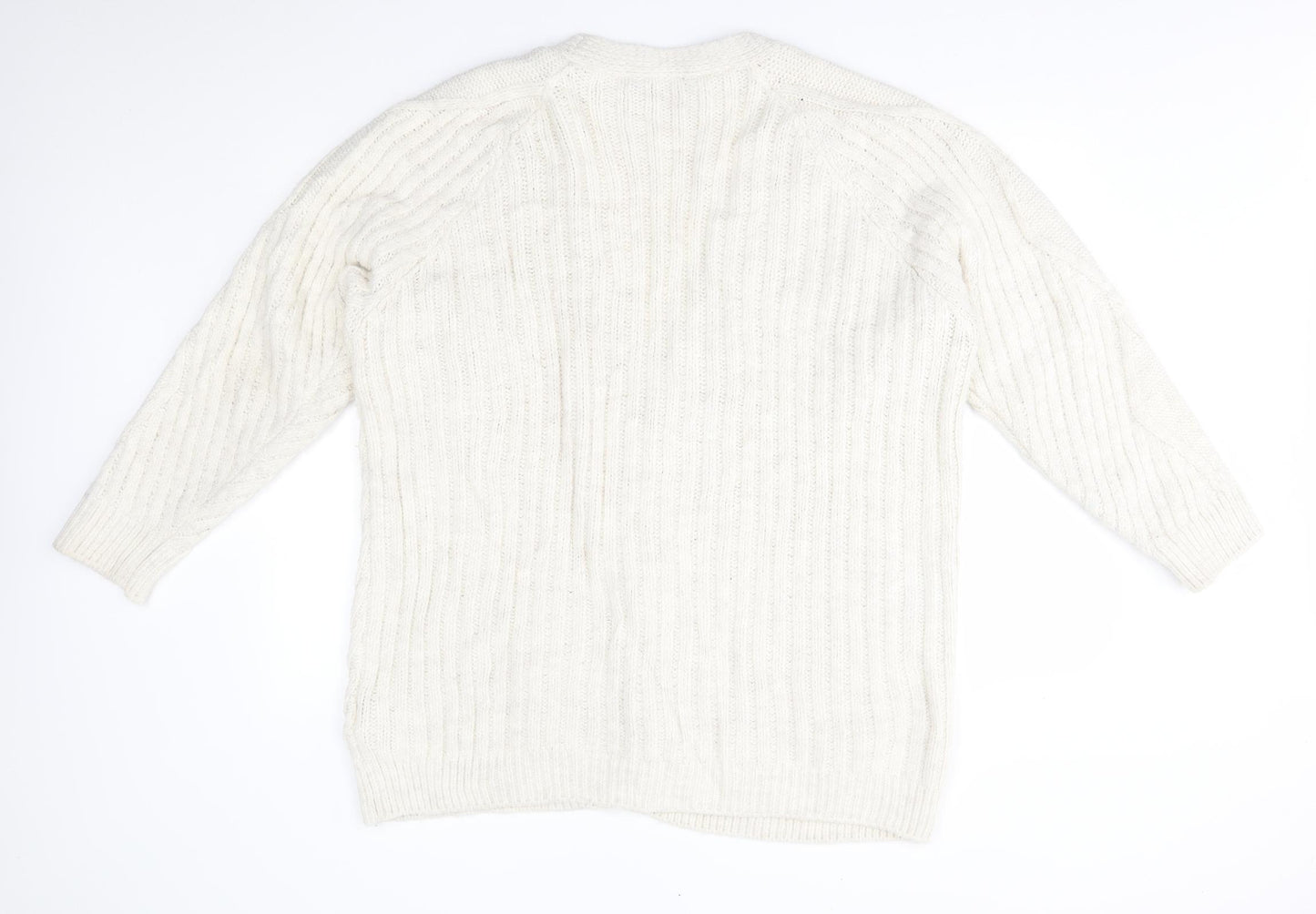 M&S Womens White   Cardigan Jumper Size XL
